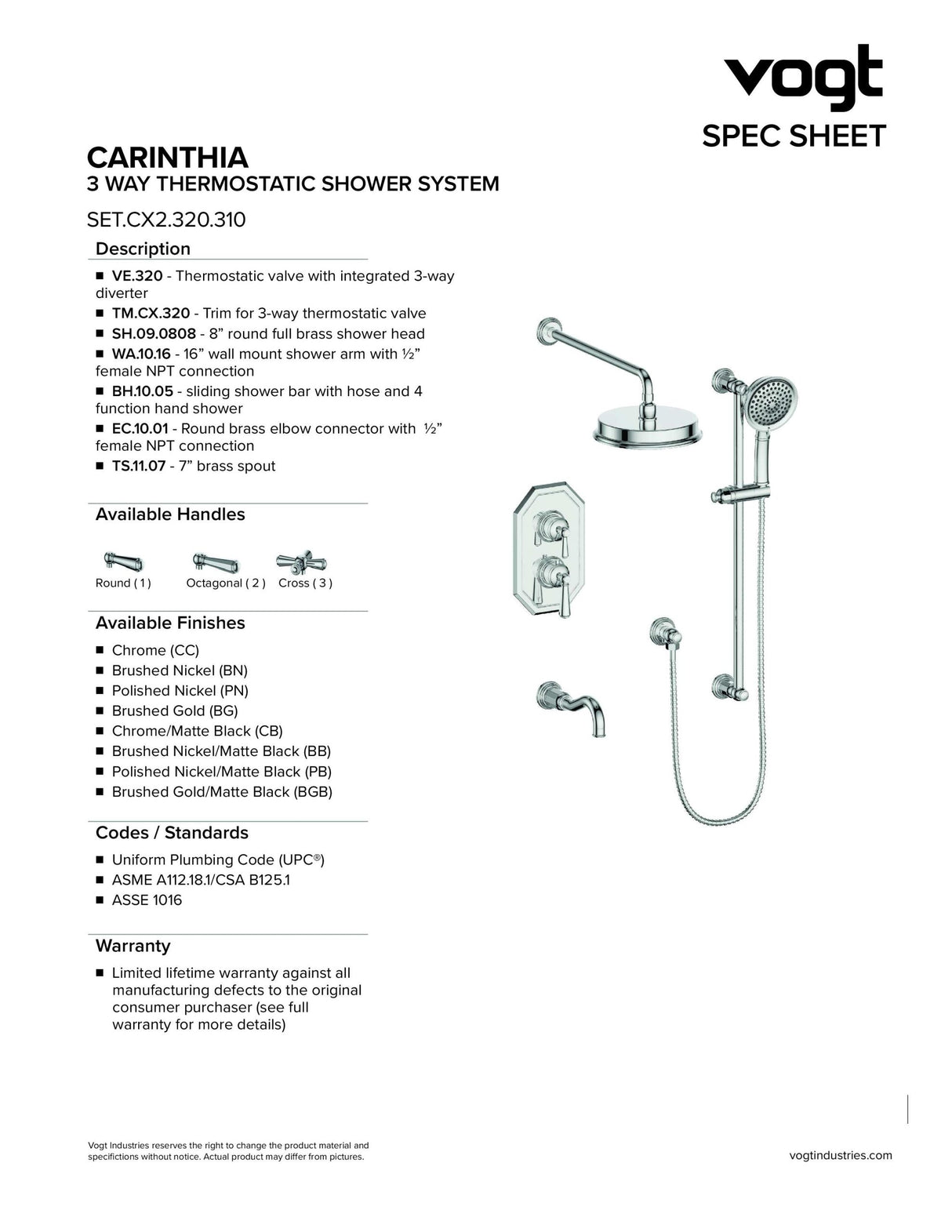 CARINTHIA 3-WAY TH SHOWER KIT