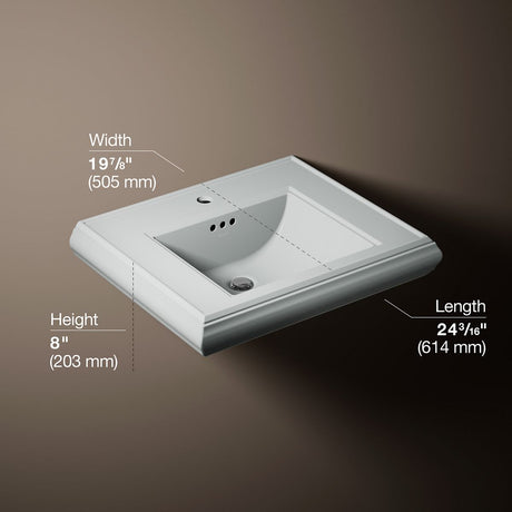 Memoirs® Pedestal/console table bathroom sink basin with single faucet-hole drilling