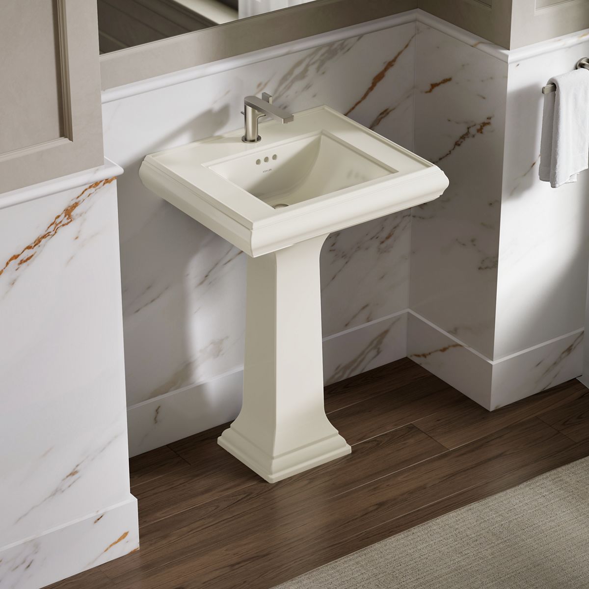 Memoirs® Pedestal/console table bathroom sink basin with single faucet-hole drilling