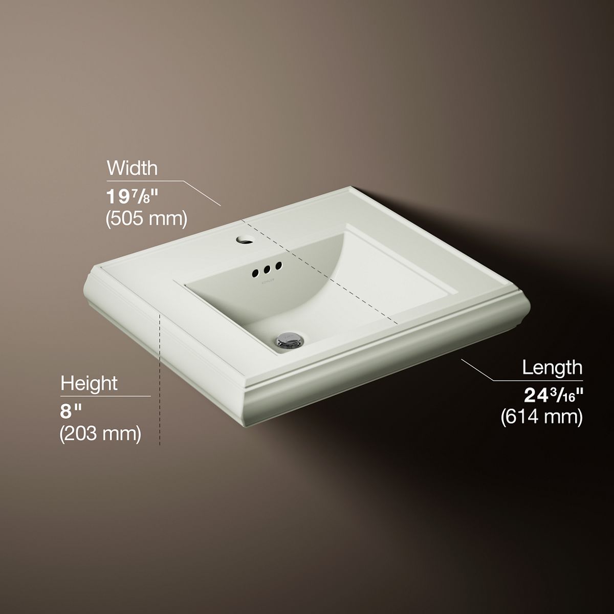 Memoirs® Pedestal/console table bathroom sink basin with single faucet-hole drilling
