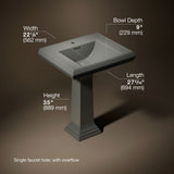 Memoirs® Classic 27-1/4" rectangular pedestal bathroom sink