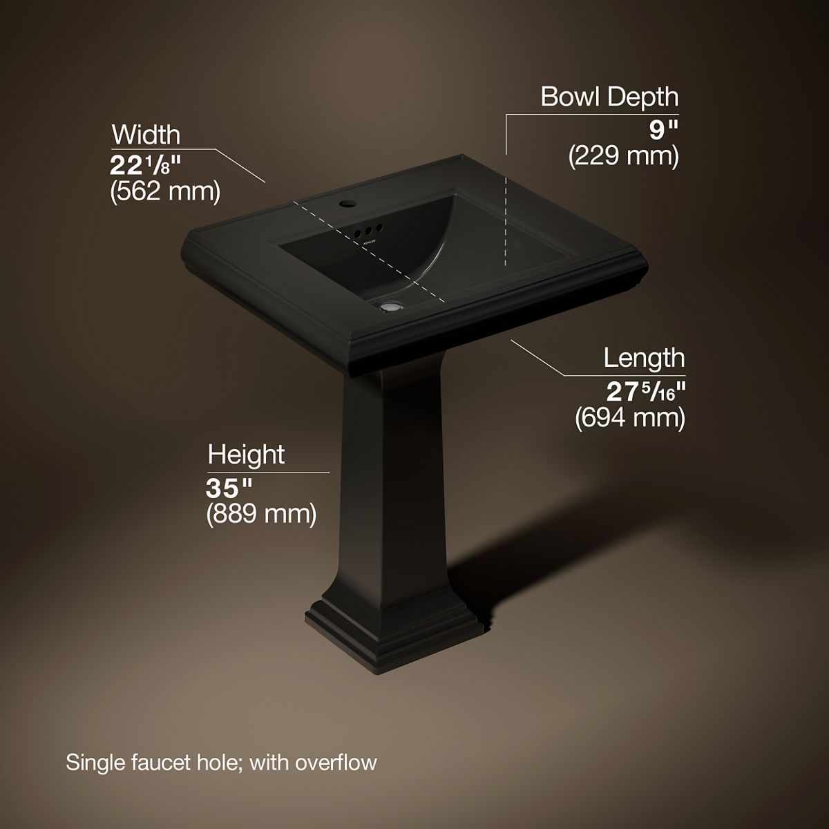 Memoirs® Classic 27-1/4" rectangular pedestal bathroom sink