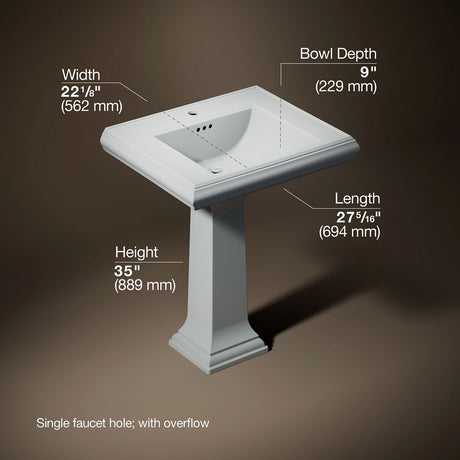 Memoirs® Classic 27-1/4" rectangular pedestal bathroom sink