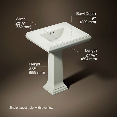 Memoirs® Classic 27-1/4" rectangular pedestal bathroom sink