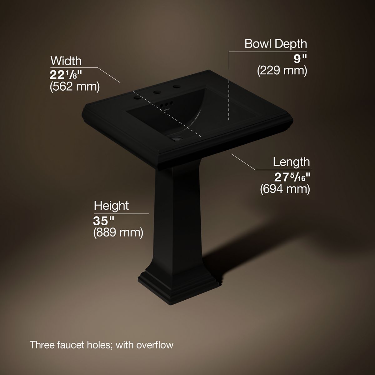 Memoirs® Classic 27-1/4" rectangular pedestal bathroom sink
