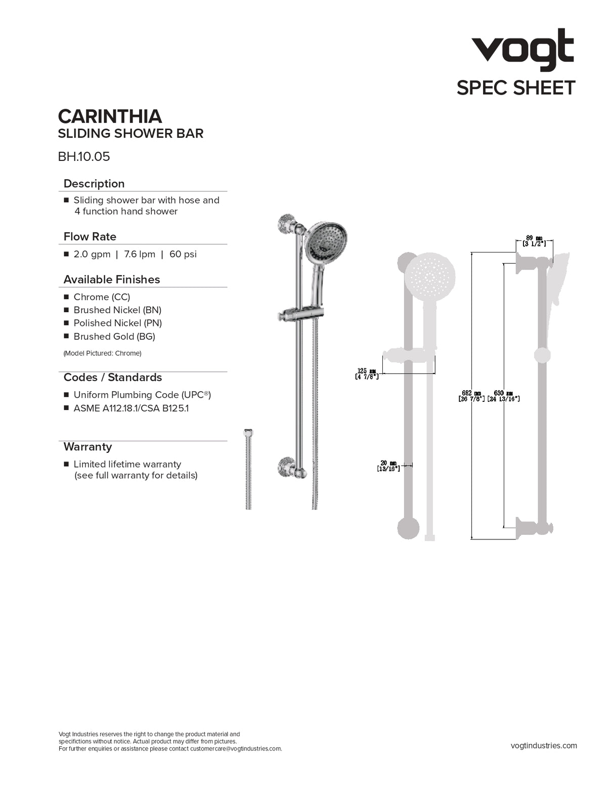 CARINTHIA TRIM FOR 3-WAY TH SHOWER KIT