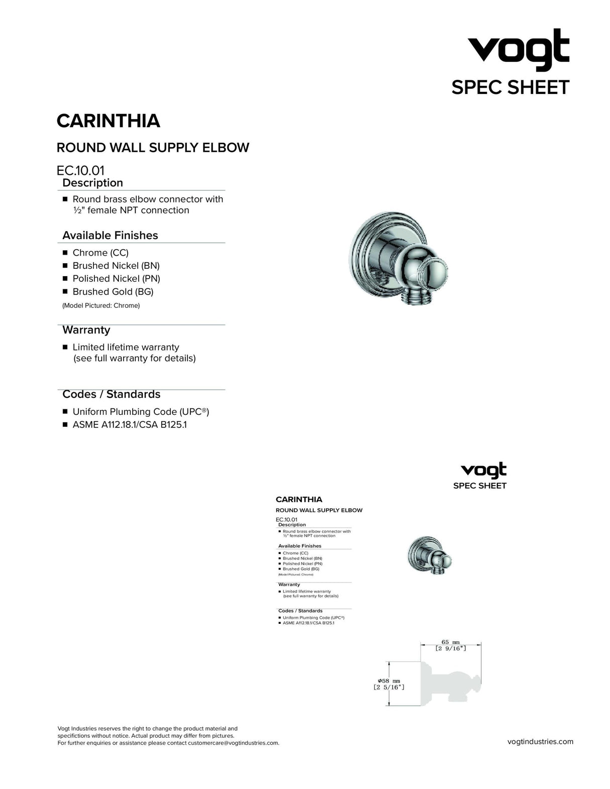 CARINTHIA TRIM FOR 3-WAY TH SHOWER KIT