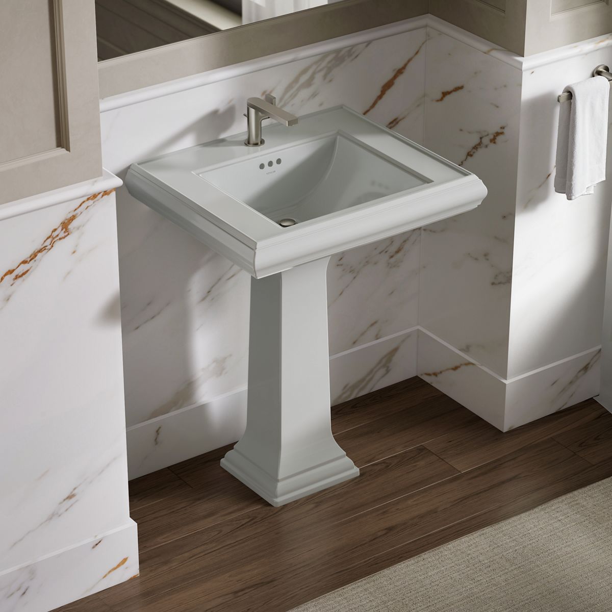 Memoirs® Pedestal/console table bathroom sink basin with single faucet-hole drilling