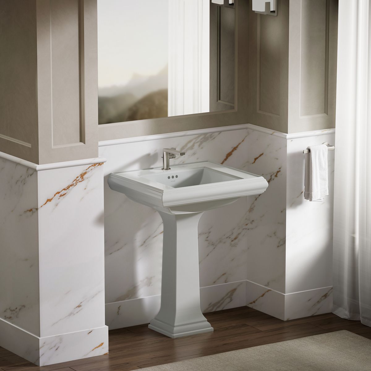 Memoirs® Pedestal/console table bathroom sink basin with single faucet-hole drilling