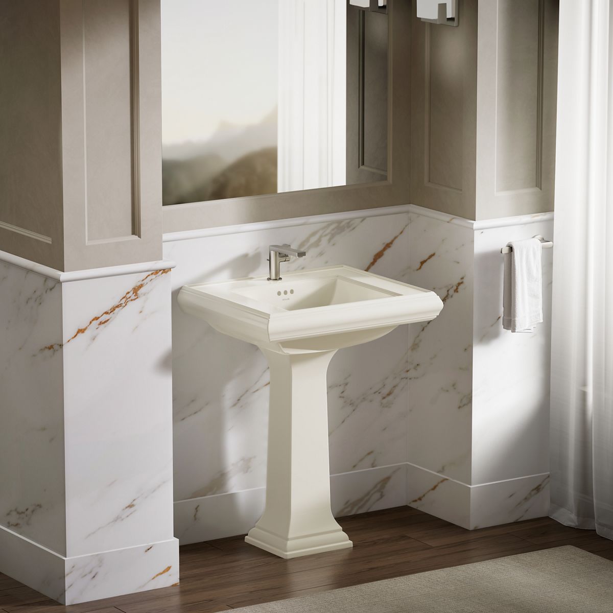 Memoirs® Pedestal/console table bathroom sink basin with single faucet-hole drilling