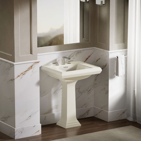 Memoirs® Pedestal/console table bathroom sink basin with 8" widespread faucet holes