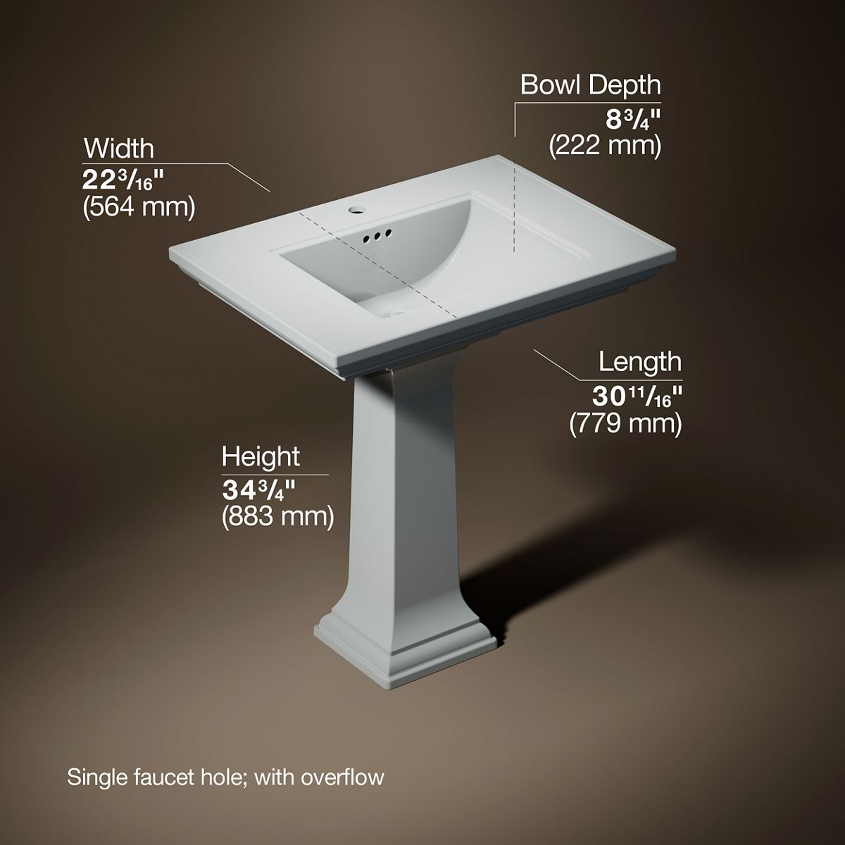 Memoirs® Stately 30-3/4" rectangular pedestal bathroom sink