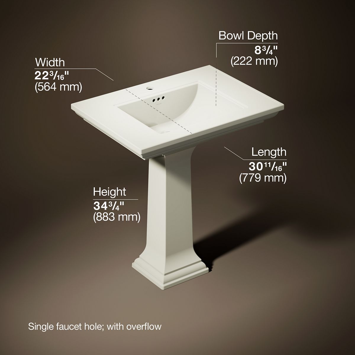 Memoirs® Stately 30-3/4" rectangular pedestal bathroom sink