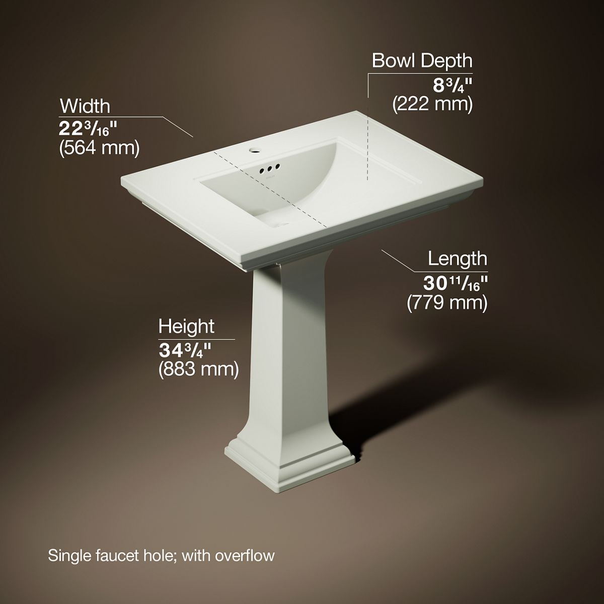 Memoirs® Stately 30-3/4" rectangular pedestal bathroom sink