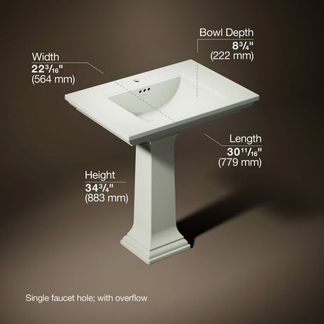 Memoirs® Stately 30-3/4" rectangular pedestal bathroom sink