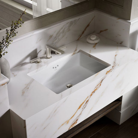 Kathryn® 24" rectangular undermount bathroom sink with glazed underside