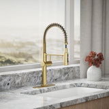 Crue® Semi-professional kitchen sink faucet with three-function sprayhead