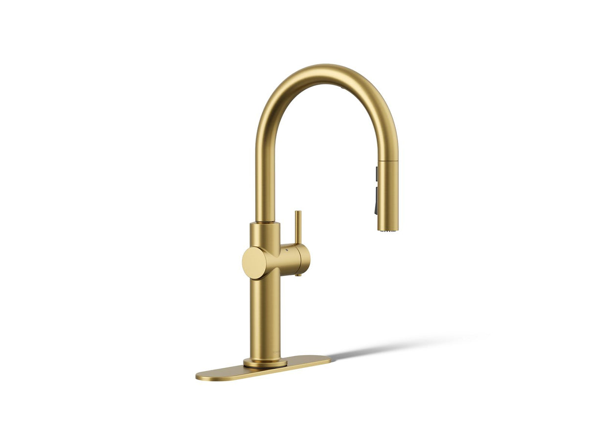 Crue® Touchless pull-down kitchen sink faucet with three-function sprayhead