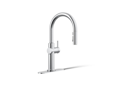 Crue® Touchless pull-down kitchen sink faucet with three-function sprayhead