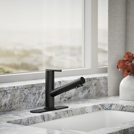 Crue® Pull-out kitchen sink faucet with three-function sprayhead