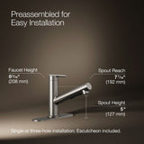Crue® Pull-out kitchen sink faucet with three-function sprayhead