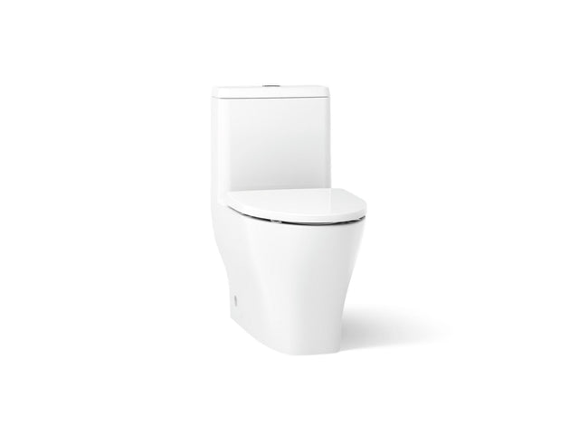 Reach® One-piece compact elongated toilet with skirted trapway, dual-flush