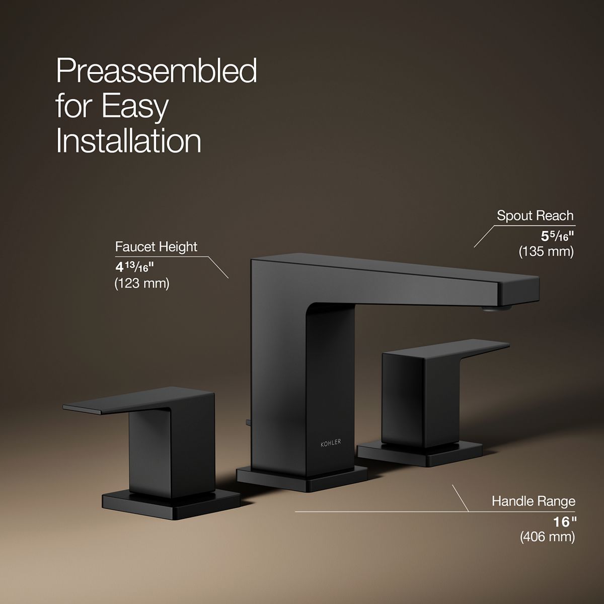 Honesty® Widespread bathroom sink faucet, 0.5 gpm
