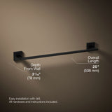 Square 18" towel bar