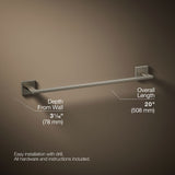 Square 18" towel bar