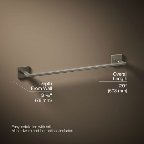 Square 18" towel bar