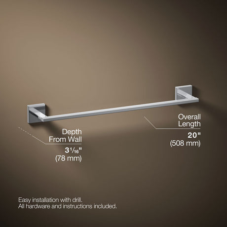 Square 18" towel bar