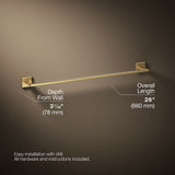 Square 24" towel bar