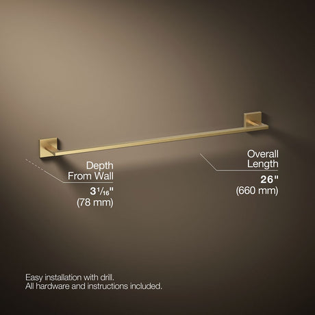 Square 24" towel bar
