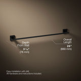 Square 24" towel bar