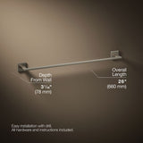 Square 24" towel bar