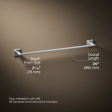 Square 24" towel bar