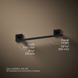 Square 12" towel bar