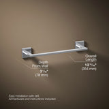 Square 12" towel bar
