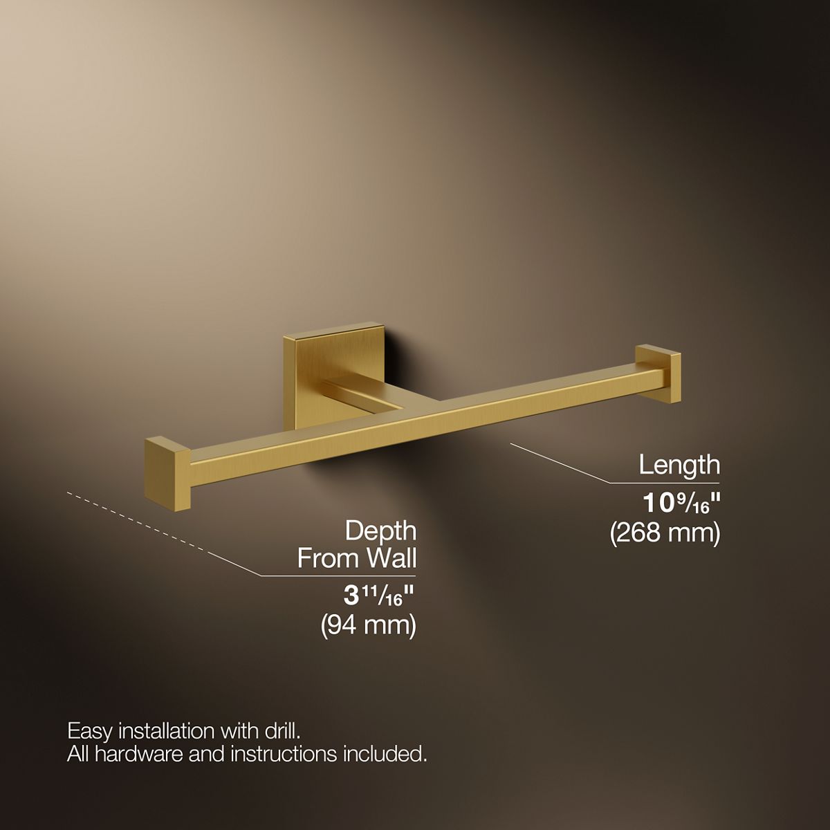Square Double toilet paper holder