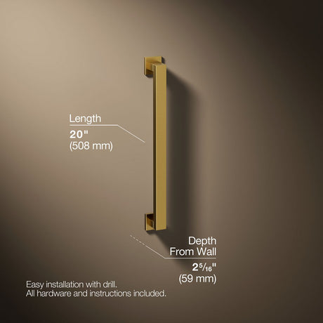 Square 18" grab bar