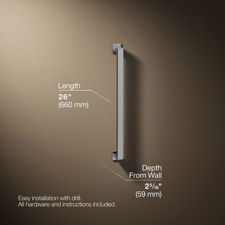 Square 24" grab bar