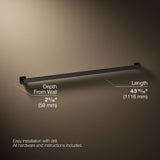 Square 42" grab bar