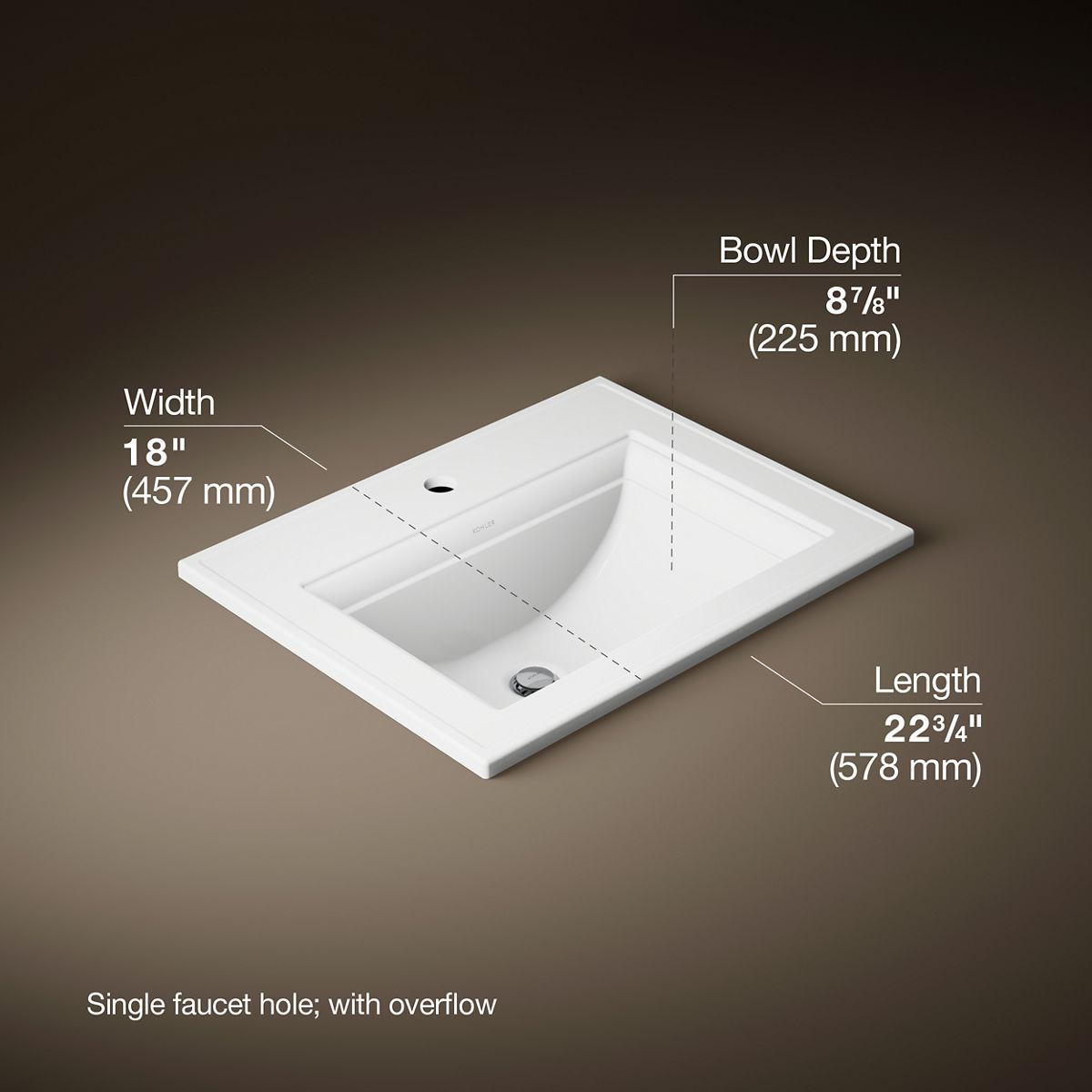 Memoirs® Stately 22-3/4" rectangular drop-in bathroom sink