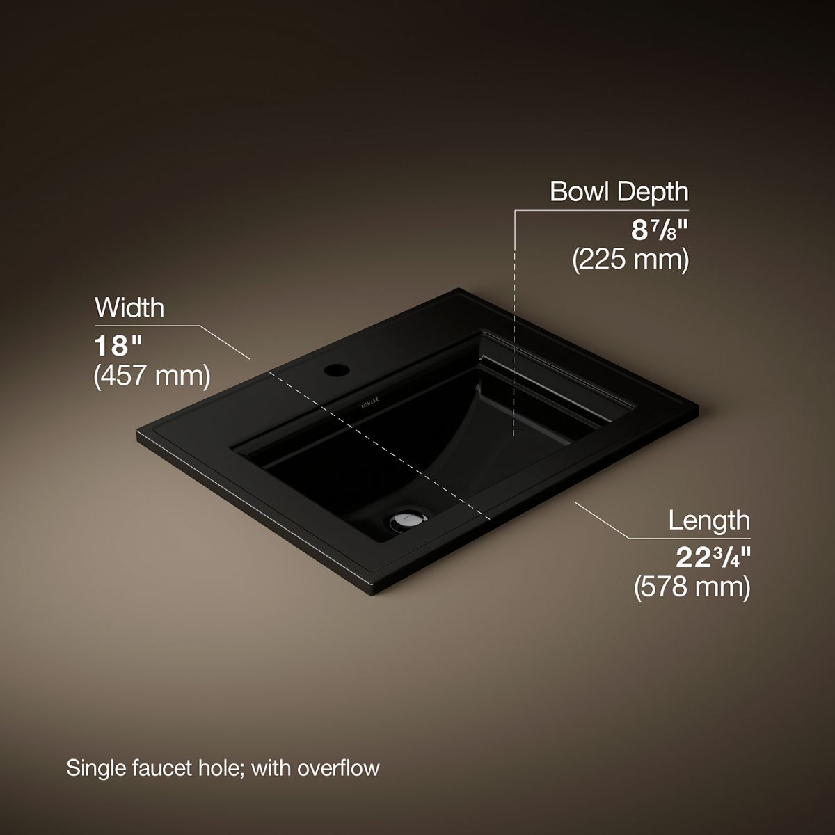 Memoirs® Stately 22-3/4" rectangular drop-in bathroom sink