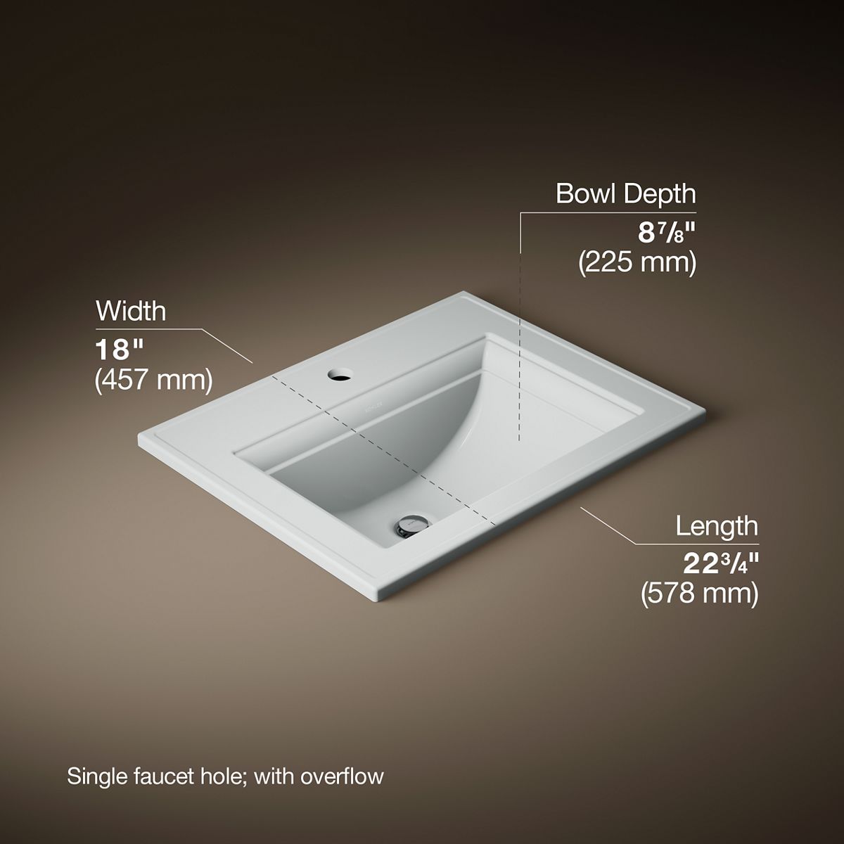Memoirs® Stately 22-3/4" rectangular drop-in bathroom sink