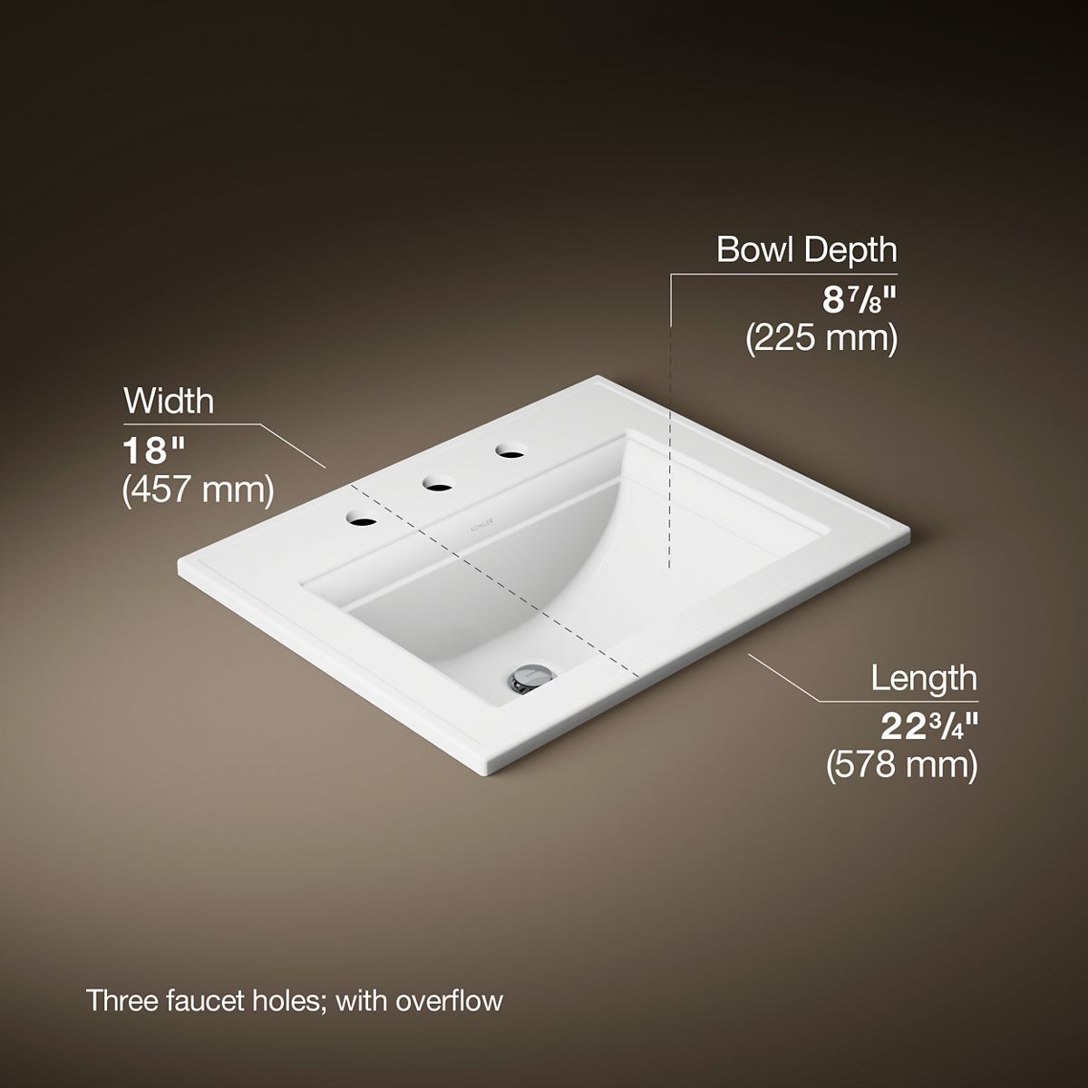 Memoirs® Stately 22-3/4" rectangular drop-in bathroom sink