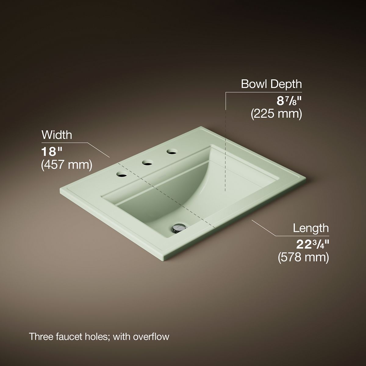 Memoirs® Stately 22-3/4" rectangular drop-in bathroom sink