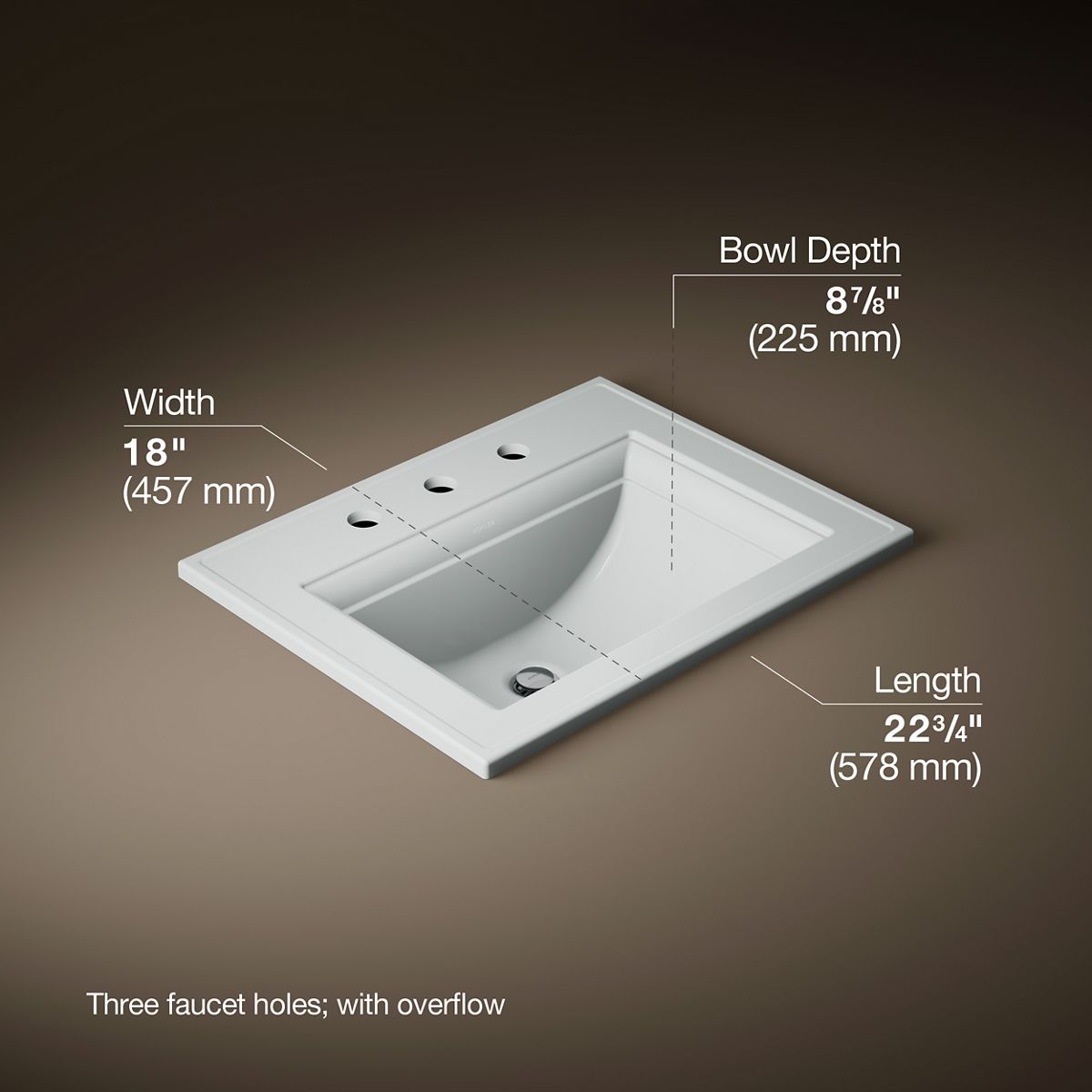 Memoirs® Stately 22-3/4" rectangular drop-in bathroom sink