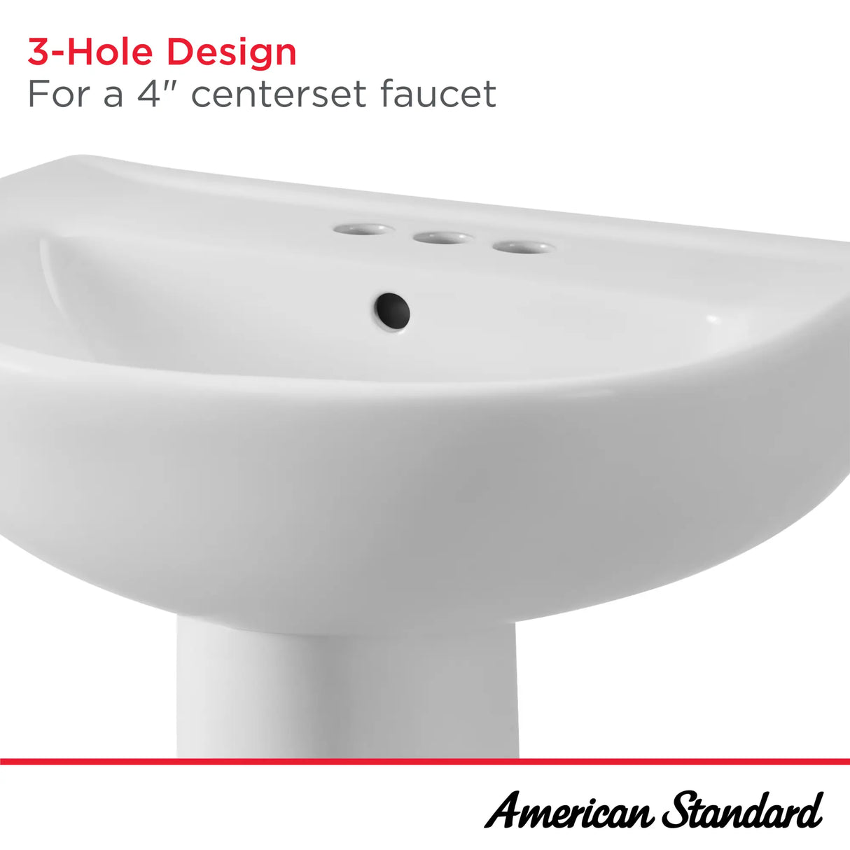 24-Inch Evolution 4-Inch Centerset Pedestal Sink Top