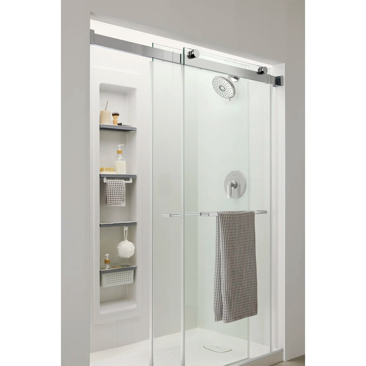 Aspirations 1.8 gpm/6.8L/min Shower Trim Kit With Water-Saving Showerhead and Double Ceramic Pressure Balance Cartridge With Lever Handle
